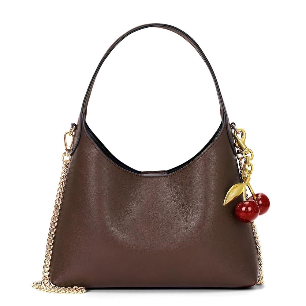Cherry Red Hobo Bag Women's Crossbody Purse Faux Leather Tote